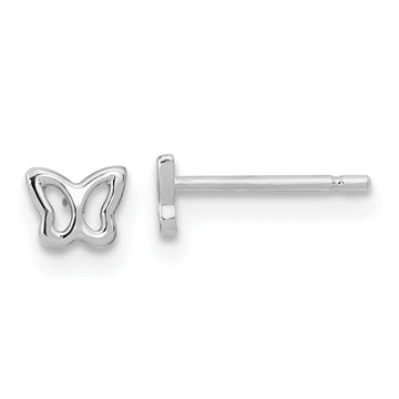 14K White Gold Madi K Tiny Butterfly Childrens Post Earrings