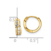 14k Madi K Polished CZ Wavy Hinged Huggie Hoop Earrings