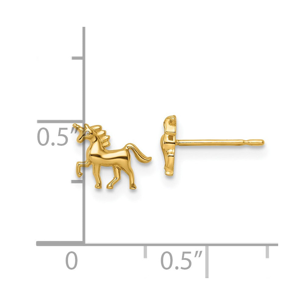 14k Madi K Unicorn Childrens Post Earrings