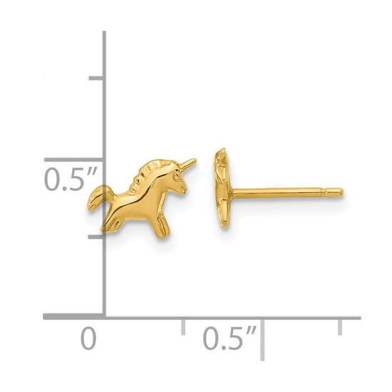 14K Madi K Polished Unicorn Childrens Post Earrings