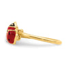 14k Polished Enameled Madi K Ladybug Adjustable Ring
