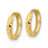 14K Madi K Diamond-Cut 2x10mm Hinged Hoop Earrings