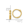 14K Madi K Diamond-Cut 2x10mm Hinged Hoop Earrings