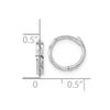 14K White Gold Madi K Diamond-Cut 2x10mm Hinged Hoop Earrings