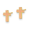 14k Madi K Two-tone Cross Childrens Post Earrings