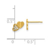 14k Madi K Polished CZ Double Hearts Childrens Post Earrings
