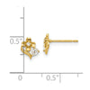 14k Madi K Polished CZ Flower Childrens Post Earrings