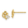 14k Madi K Polished CZ Flower Childrens Post Earrings