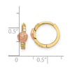 14k Two-tone Madi K Polished CZ Childrens Hinged Hoop Earrings