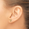 14k Madi K Polished CZ Reindeer Childrens Post Earrings