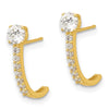 14k Madi K Polished CZ J-Hoop Post Earrings