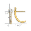 14k Madi K Polished CZ J-Hoop Post Earrings