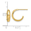 14k Madi K Polished CZ 3.5x12mm J-Hoop Post Earrings