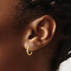14k Madi K Polished CZ and Link 2x12mm J-Hoop Post Earrings