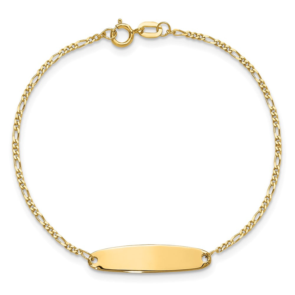 14k Madi K Figaro 5x22mm Oval 6 inch Baby ID Bracelet