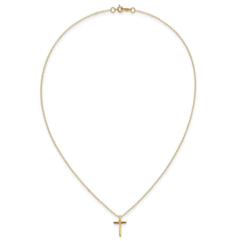 14k Madi K .01ct Diamond Cross Necklace