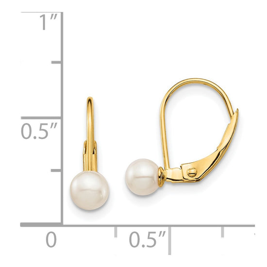 Madi K® Gold FWC Pearl Leverback Earrings