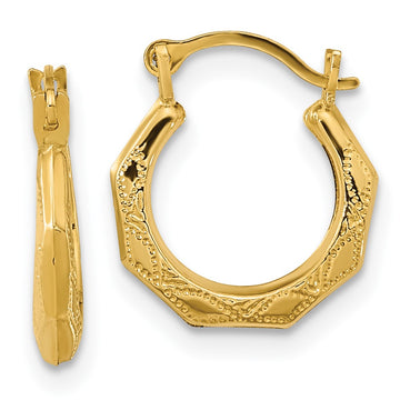 14k Madi K Textured 13mm Hoop Earrings