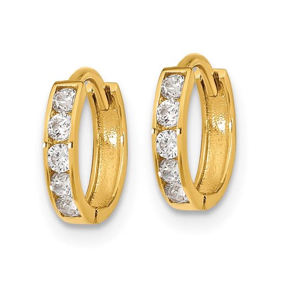 14k Madi K CZ Hinged Hoop Earrings