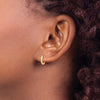 14k Madi K CZ 2x11mm Hinged Hoop Earrings