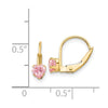 14k Madi K 4mm Pink CZ Childrens Leverback Earrings