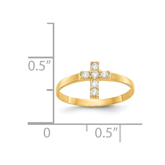 14k Madi K CZ Cross Size 3 Baby / Childrens Ring