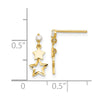 14k Madi K CZ Polished Star Childrens Post Dangle Earrings