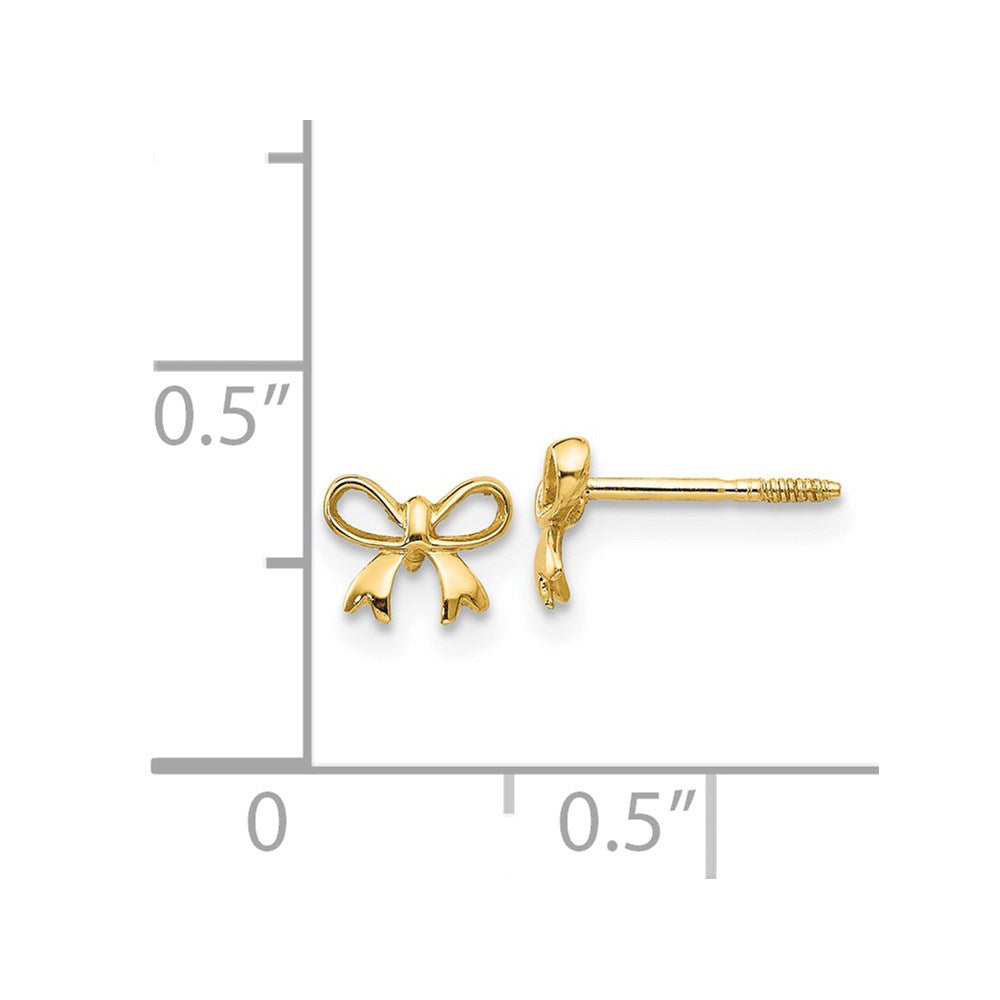 14k Madi K Bow Childrens Post Earrings