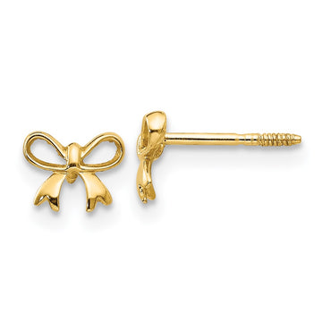 14k Madi K Bow Childrens Post Earrings