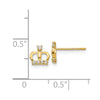 14k Madi K CZ Crown Childrens Post Earrings