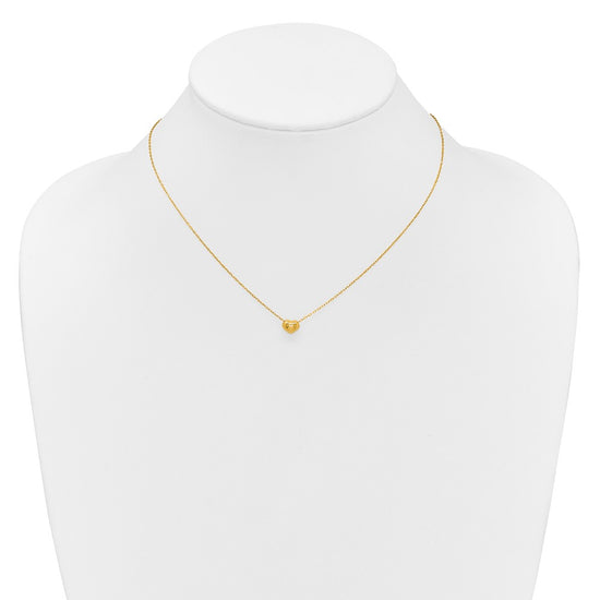 14k Madi K Small Hollow Heart 17 inch with 1 inch extender Necklace