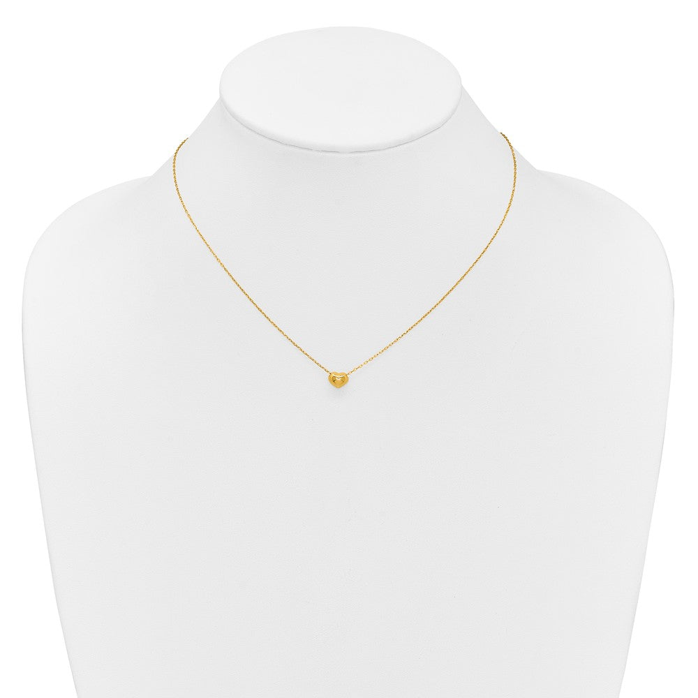 14k Madi K Small Hollow Heart 17 inch with 1 inch extender Necklace