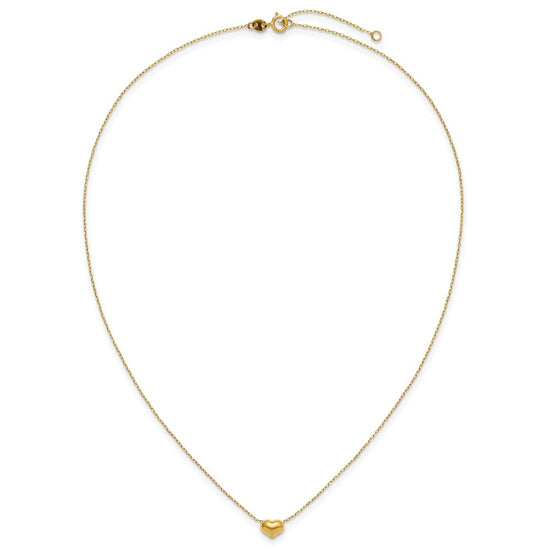 14k Madi K Small Hollow Heart 17 inch with 1 inch extender Necklace