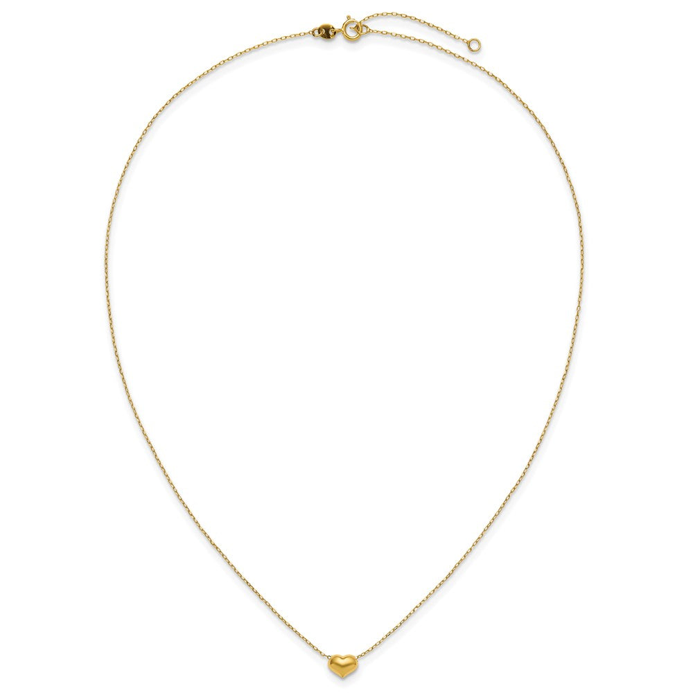 14k Madi K Small Hollow Heart 17 inch with 1 inch extender Necklace