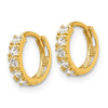14k Madi K CZ 3x9mm Childrens Hinged Hoop Earrings