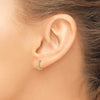 14k Madi K CZ 3x9mm Childrens Hinged Hoop Earrings