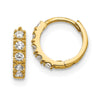 14k Madi K CZ 3x9mm Childrens Hinged Hoop Earrings
