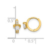 14k Madi K CZ Heart Childrens Hinged Hoop Earrings