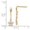 14k Madi K CZ Flower Dangle Childrens Post Earrings