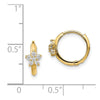 14k Madi K CZ Flower Childrens Hinged Hoop Earrings