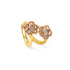 14k Yellow and Rose Gold Madi K CZ Flower Childrens Hinged Hoop Earrings