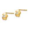 14k Madi K CZ Diamond-cut Flower Childrens Post Earrings
