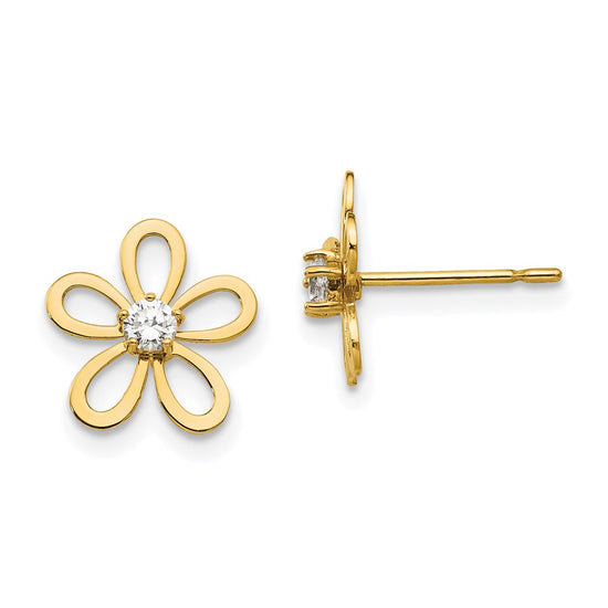14k Madi K CZ Flower Childrens Post Earrings