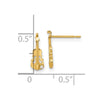 14k Madi K CZ Violin Childrens Post Earrings