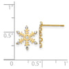 14k Madi K CZ Snowflake Childrens Post Earrings