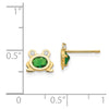 14k Madi K Green and Clear CZ Frog Childrens Post Earrings