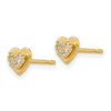 14k Madi K CZ 5mm Heart Childrens Post Earrings