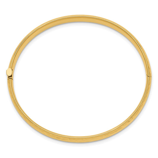 14k Madi K Kids Polished Hammered 5mm Hinged Childs Bangle