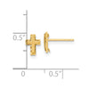 14k Madi K Satin and Polished Diamond-cut Cross Childrens Post Earrings
