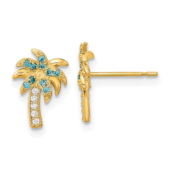 Gold Children's CZ Earrings